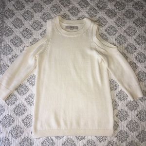 Loft ivory shoulder cut out shoulder sweater XXSP